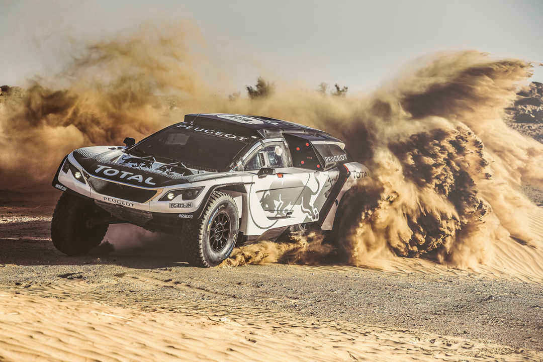 Stephane Peterhansel from Team Peugeot Total performs during a test run with the new Peugeot 3008 DKR  in Erfoud, Morocco on September 17, 2016 // Flavien Duhamel/Red Bull Content Pool // P-20160929-00399 // Usage for editorial use only // Please go to www.redbullcontentpool.com for further information. //