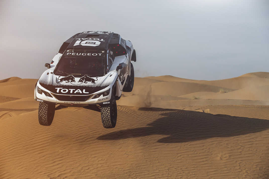 Stephane Peterhansel from Team Peugeot Total performs during a test run with the new Peugeot 3008 DKR  in Erfoud, Morocco on September 18, 2016 // Flavien Duhamel/Red Bull Content Pool // P-20160929-00477 // Usage for editorial use only // Please go to www.redbullcontentpool.com for further information. //