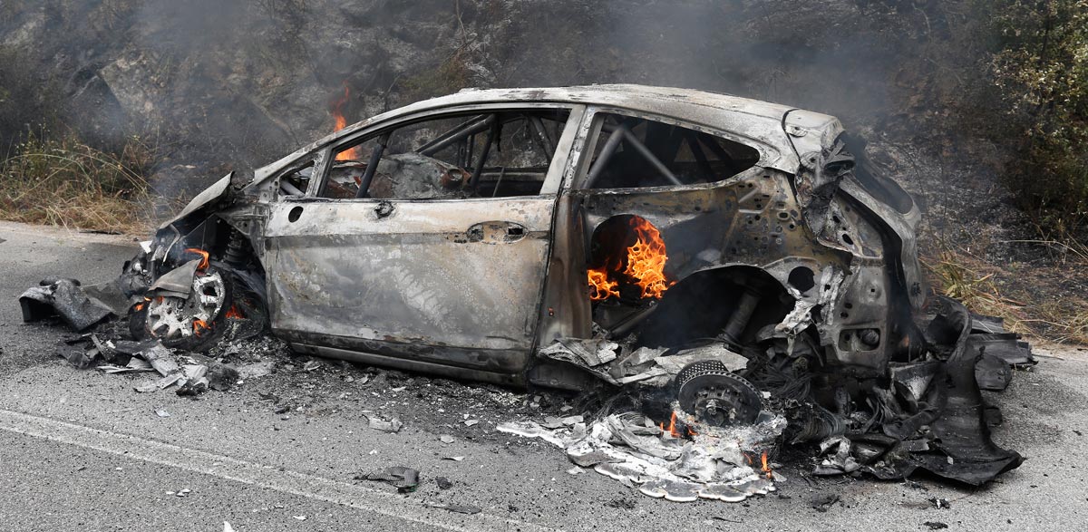 Incendio Ford Mikko Hirvonen, Rallye de Italia-Cerdeña 2014