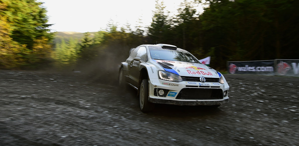 Sebastien Ogier en el Rallye de Gales 2014.