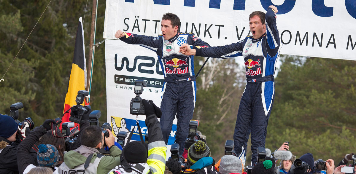 Sebastien Ogier, ganador del Rallye de Suecia 2015.