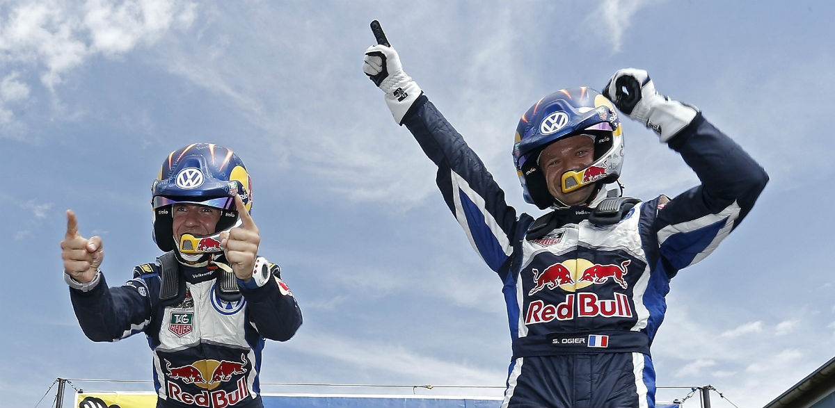 Sebastien Ogier, golpeado en el podio de Alemania… por un corcho