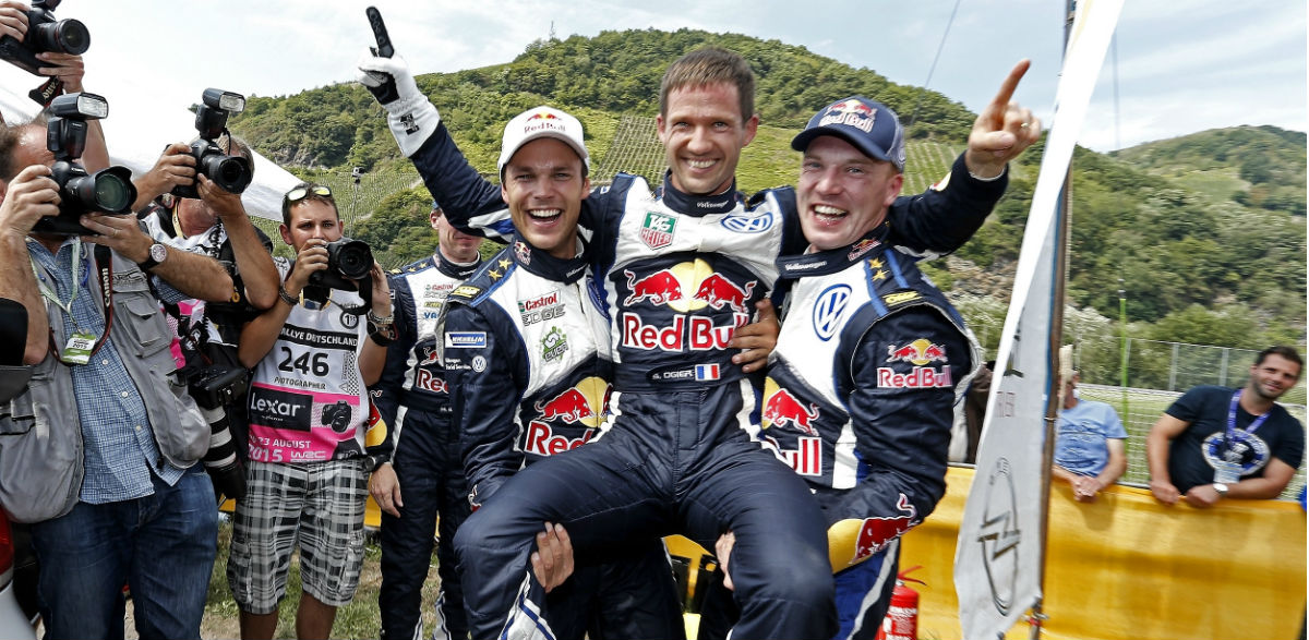 Triplete de VW en el Rallye de Alemania 2015.