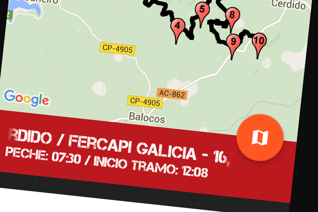 APP del 29 Rallye Cidade de Narón: «Google Maps que estás en los cielos…»