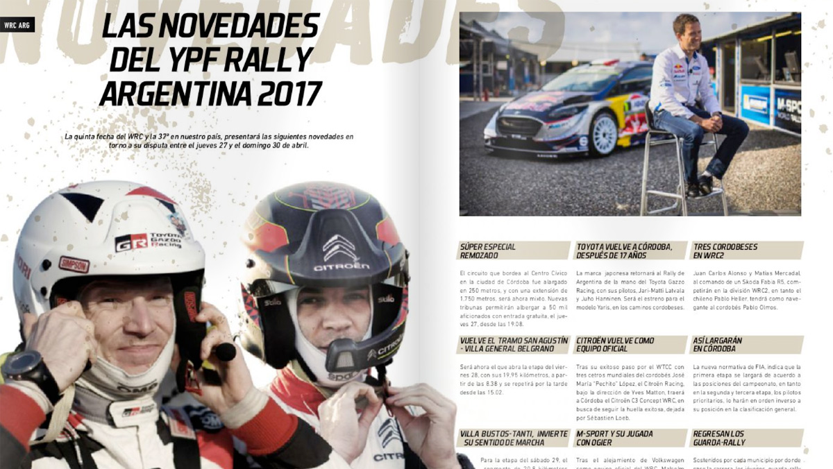 El programa oficial del Rallye de Argentina, gratis aquí